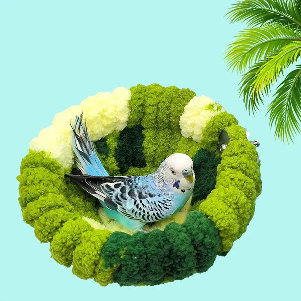 Velvet Plush Bird Nest – Warm Cozy Parrot Hut Tent for Cage