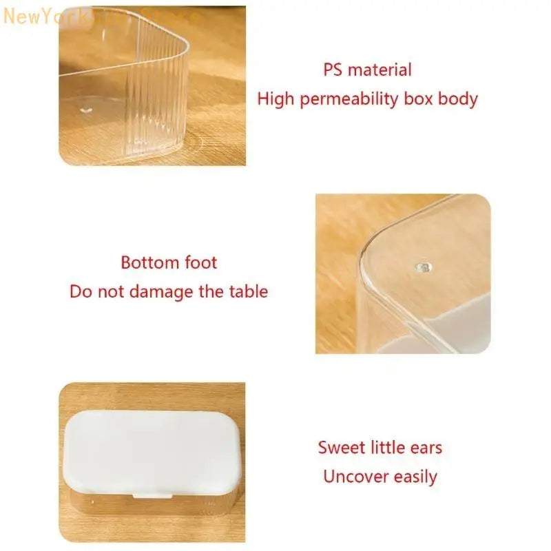 Desktop Storage Box with Lid – Holds Masks, Wipes & Tissues