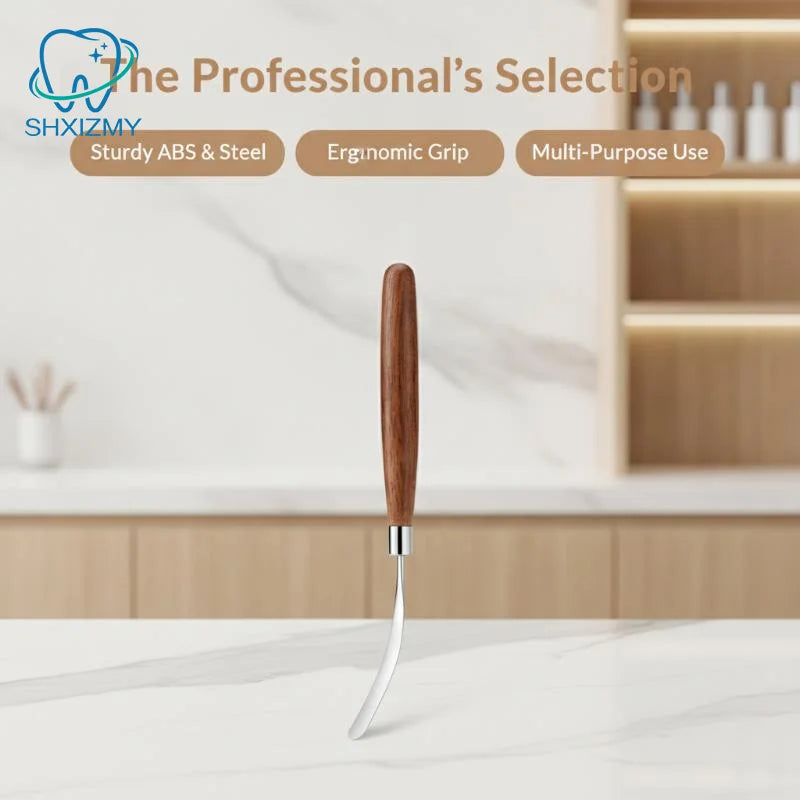 Natural Wood Handle Nail Art Spatula – Stainless Steel Tip