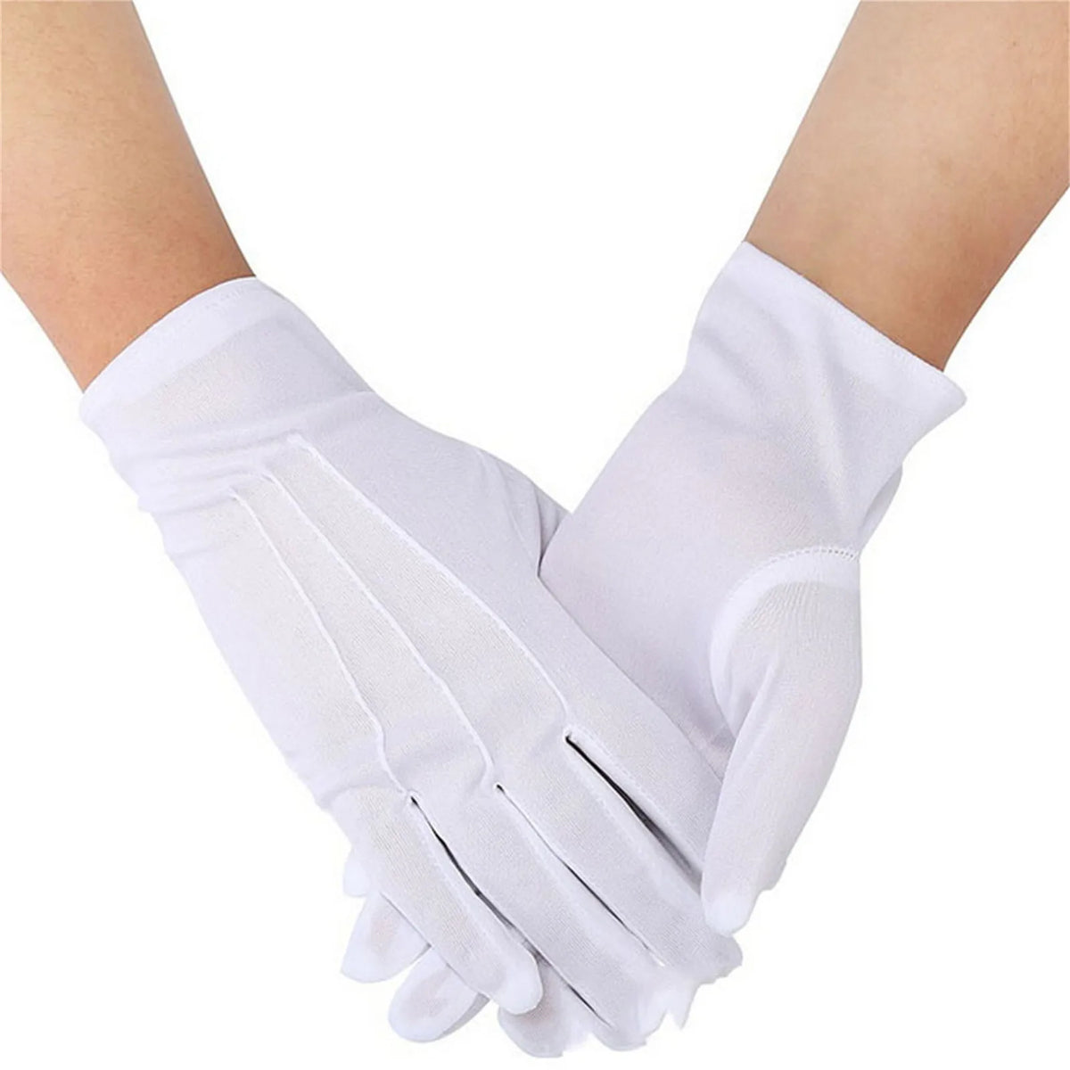 White Cotton Stretch Gloves – Formal, Costume & Parade Wear