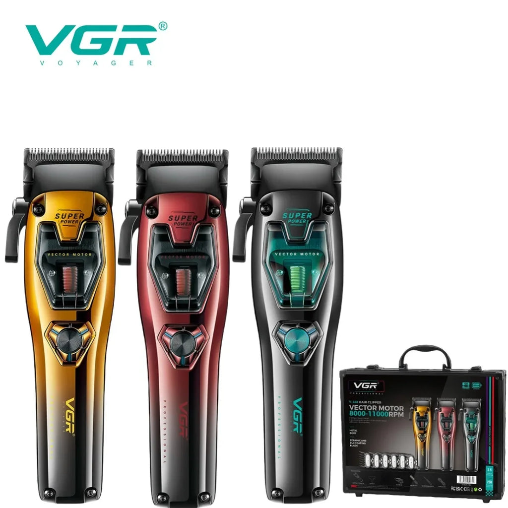 VGR V-668 Cordless Hair Clipper 11000 RPM | DLC Blades