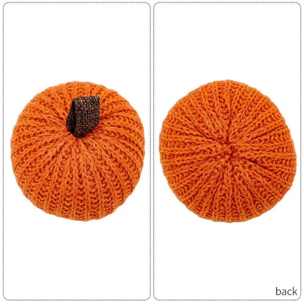 6-Pack Knitted Fabric Pumpkins – Multicolor Fall & Holiday Decor