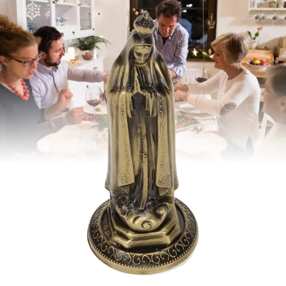 Mini Virgin Mary Statue Zinc Alloy Bronze Madonna Figurine