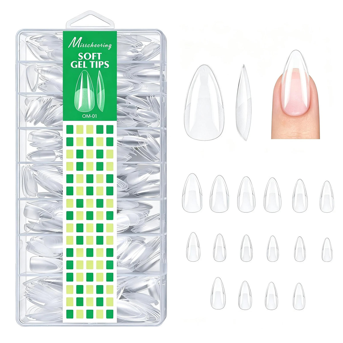 480pcs Clear Soft Gel Nail Tips – Full Coverage Extensions
