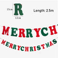 Felt Christmas Banner – Elk & Santa Xmas Pull Flag Wall Decor