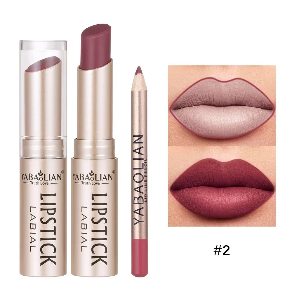OREADEX Matte Lip Liner & Lipstick Set – High Pigment, Waterproof