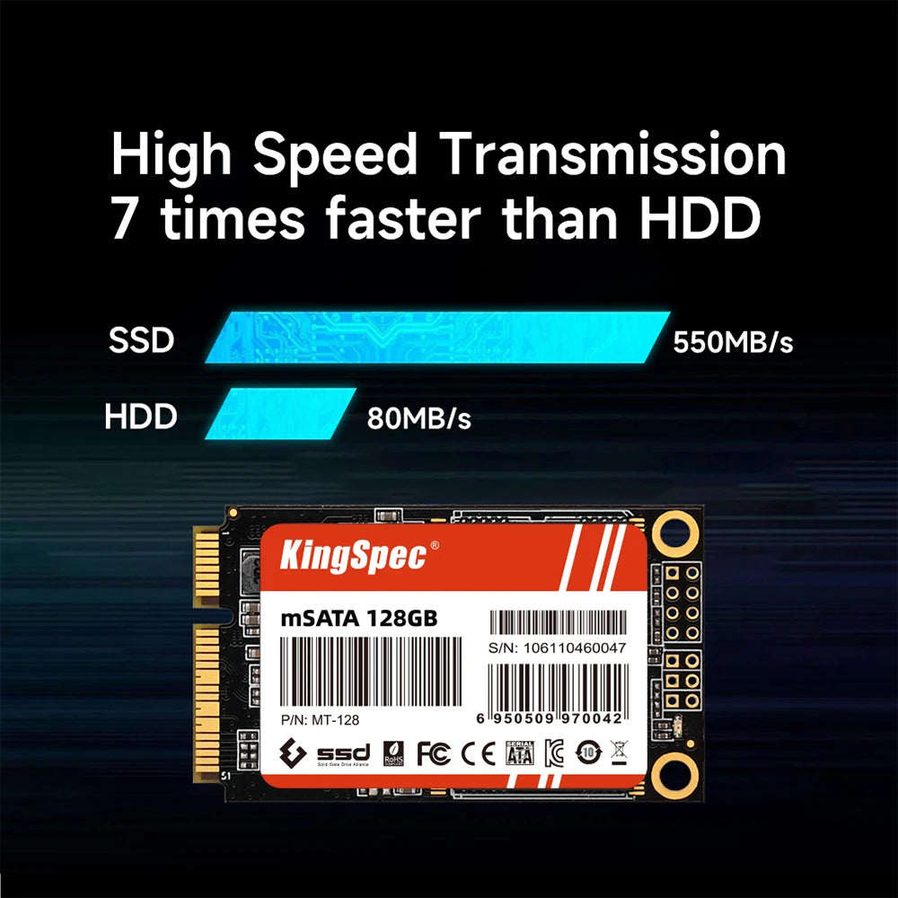 KingSpec mSATA SSD 128GB to 2TB – Internal Solid State Drive