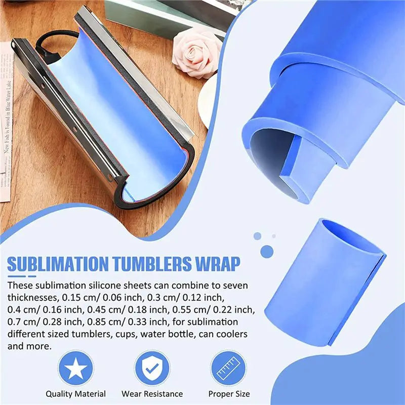 6-Pc Sublimation Tumbler Wrap Silicone Sheets & Mug Press Bundle