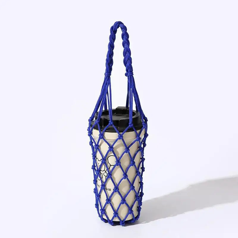 Woven Mesh Cup Holder Bag – Lightweight for Travel & Outdoors