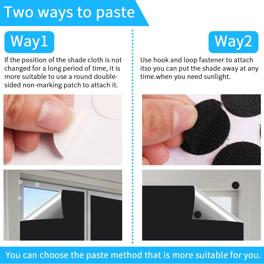 100% Blackout Blind No-Drill Stick-On Window Shade – 4 Sizes