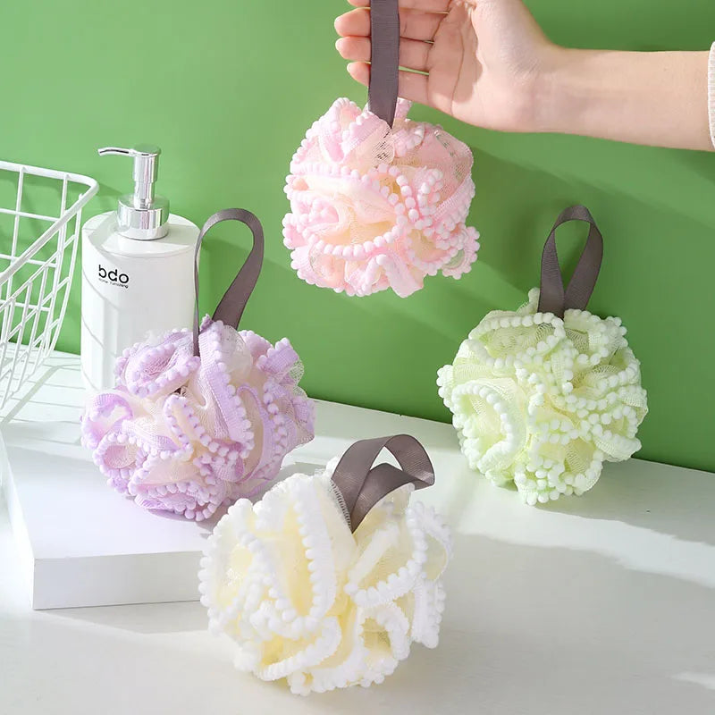 Lace Edge Bath Sponge Ball – Soft PE Foaming Shower Loofah