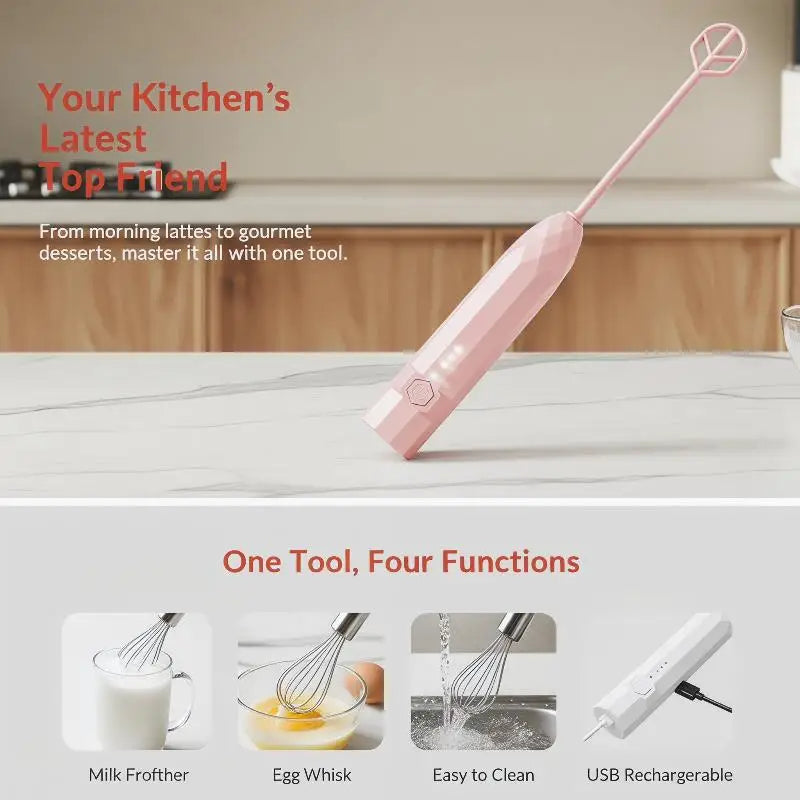 VIBE 2-in-1 Rechargeable Handheld Milk Frother & Mixer