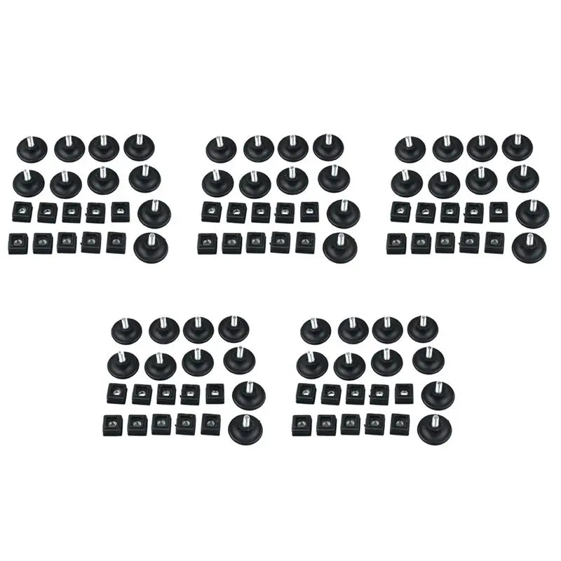 50-Set Adjustable Leveling Feet 45mm Base & 25x25mm Tube Insert Kit