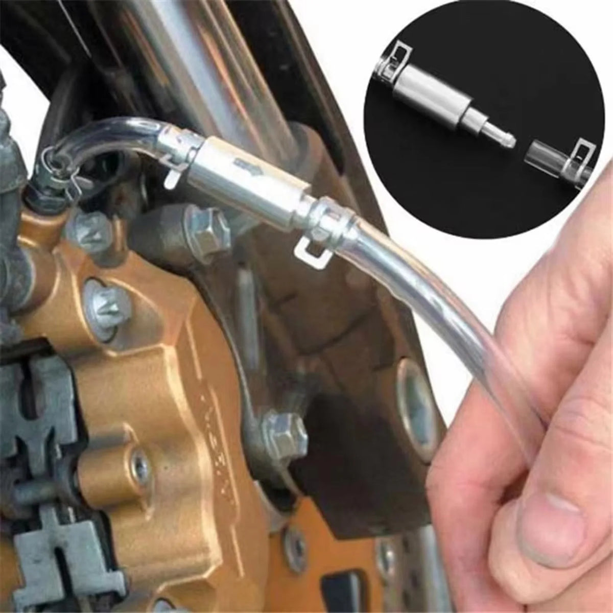 Universal Motorcycle Brake Bleeder Hose Kit – Aluminum & Rubber
