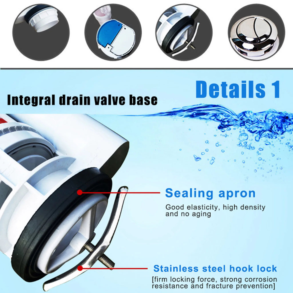 Toilet Dual Flush Valve – Push Button Cistern Replacement