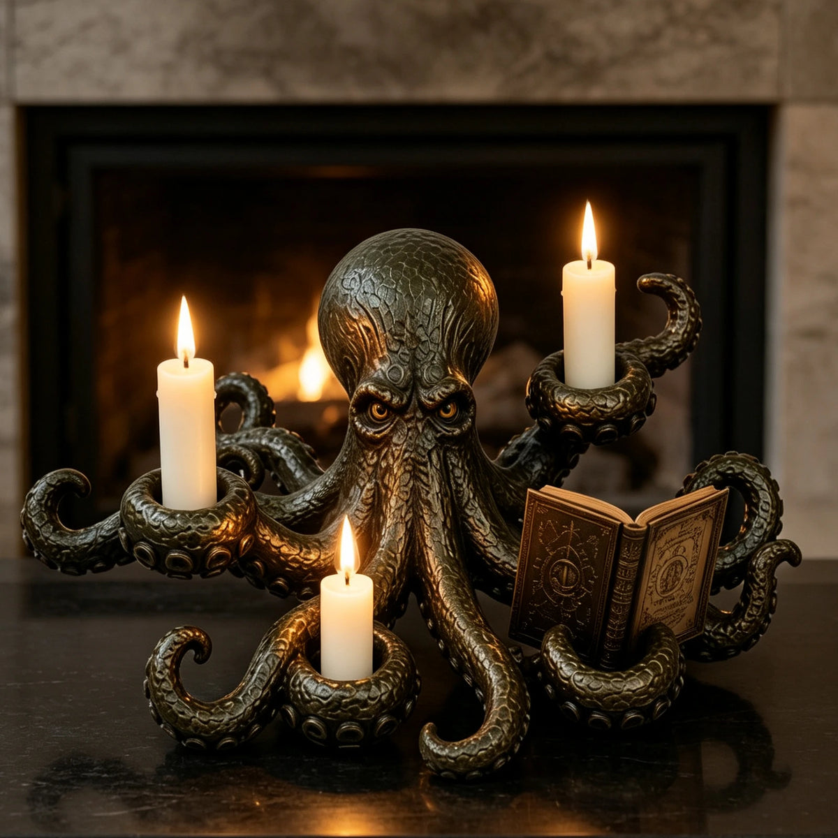 Octopus Candle Holder Resin Sculpture | Gothic Dark Fantasy Décor