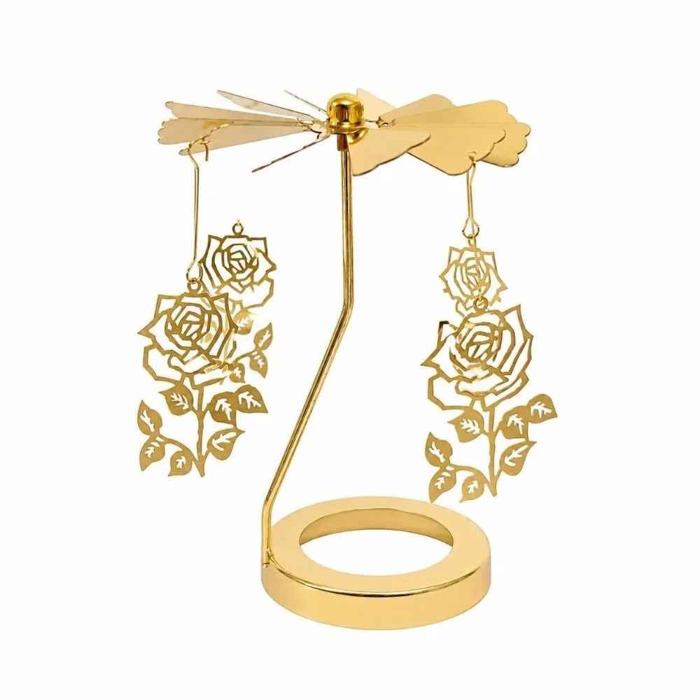 Gold Metal Rotating Candle Holder Carousel Spinner Topper