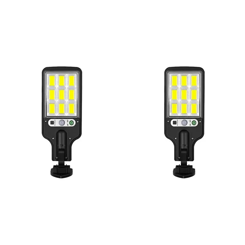 Solar Street Light 2-Pack IP65 Motion Sensor LED Outdoor Lamp