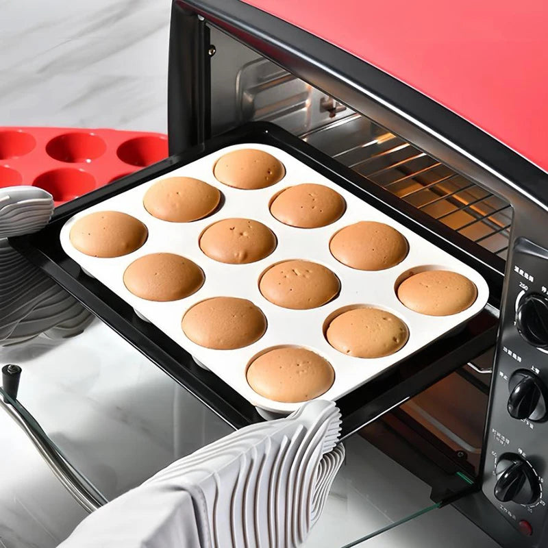 Silicone Baking Mold 12/24 Holes – Cupcake & Muffin Pan