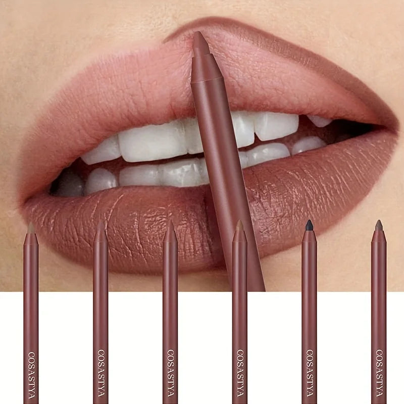 VIBE 6-Shade Waterproof Matte Lip Liner – Long-Lasting