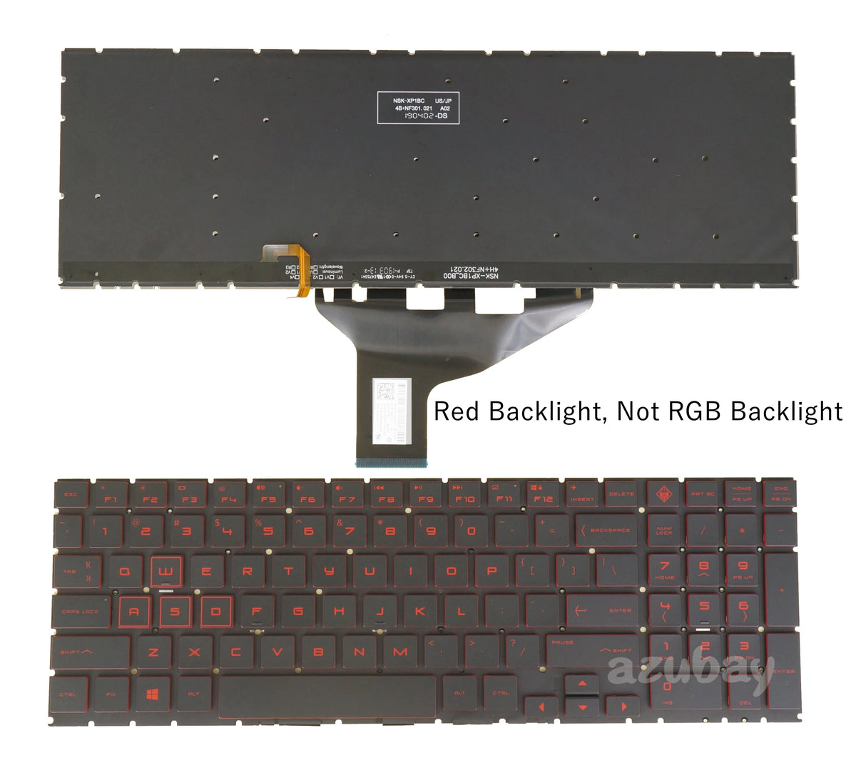 HP Omen 15-dh1000 Red Backlit US Keyboard Replacement