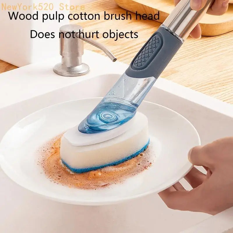 Soap Dispensing Dish Brush Set – 4 Replacement Heads