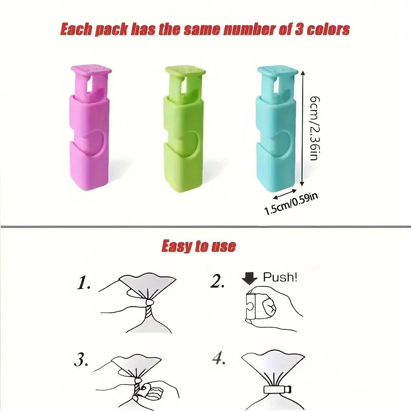 Bread & Bag Sealing Clips Easy Squeeze Lock – 4/6 Pack