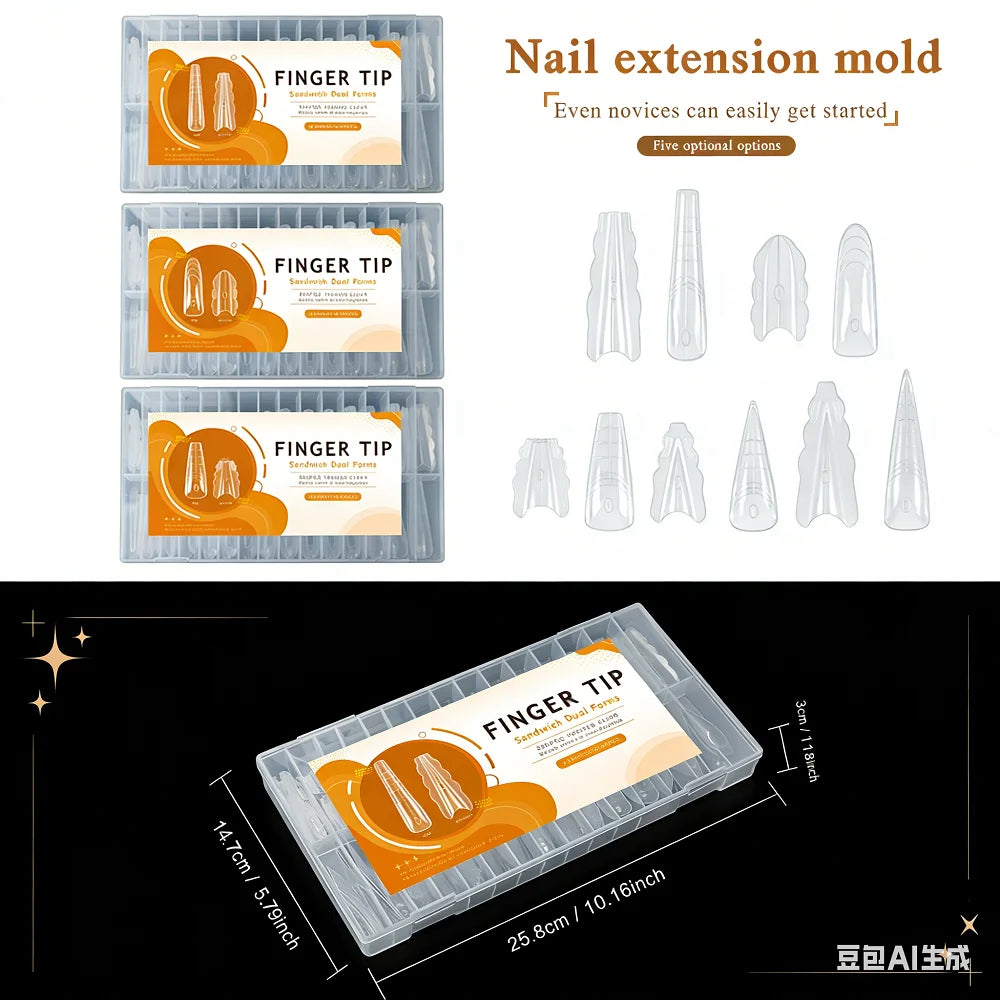 Soft Gel Full Cover Nail Tips – Almond Stiletto Coffin