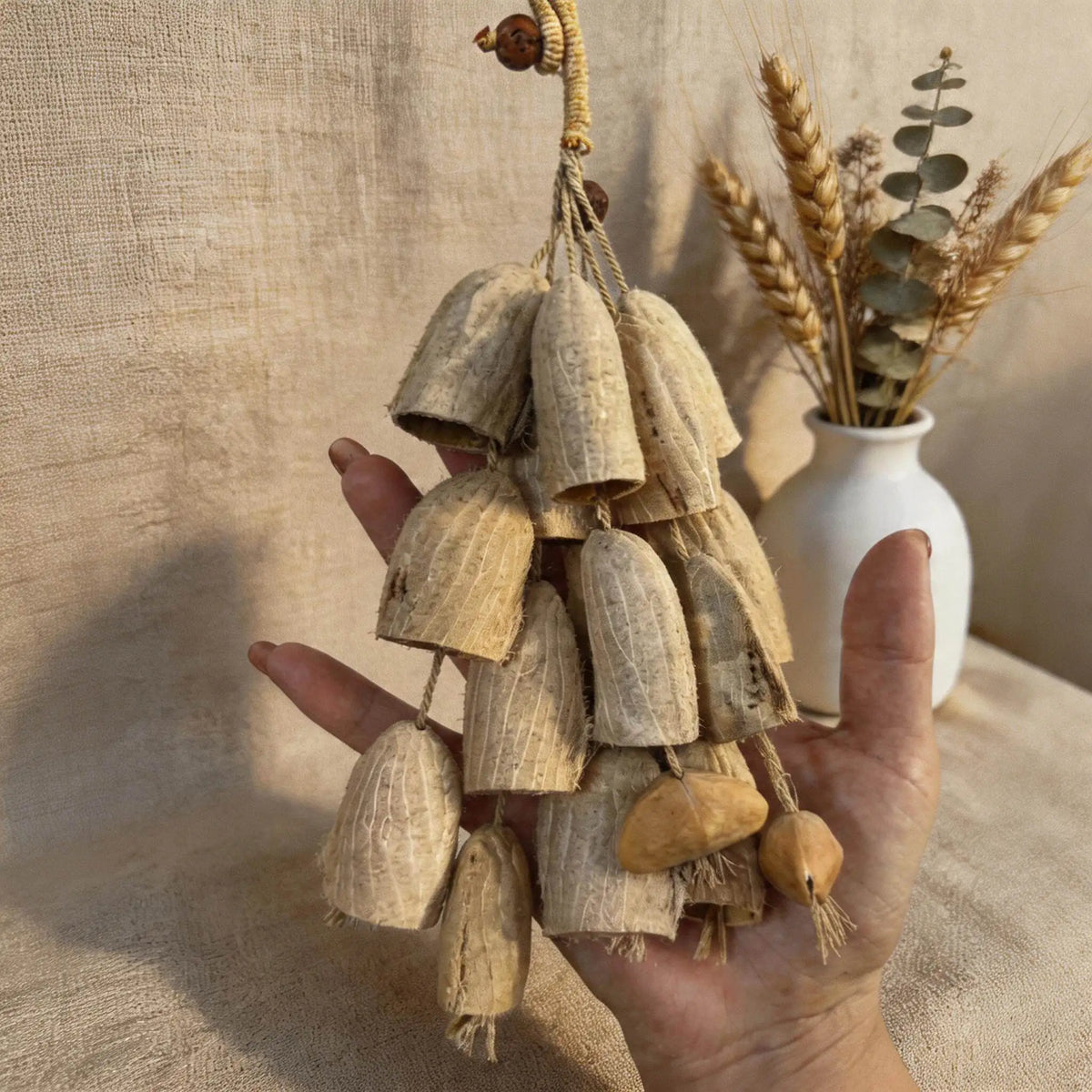 Handmade Natural Nutshell Pendant Car & Bag Charm Décor