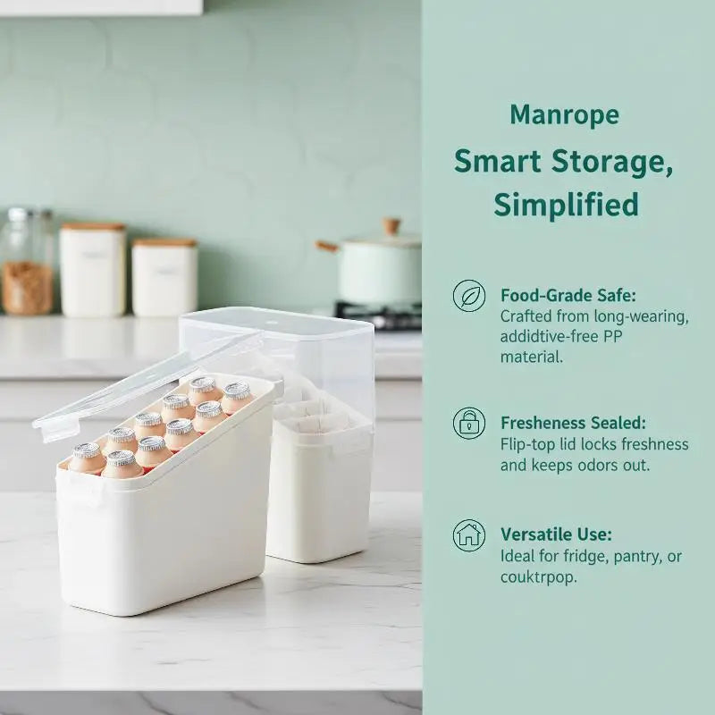 Tilted Lid Clear Stackable Storage Container – Kitchen Organizer