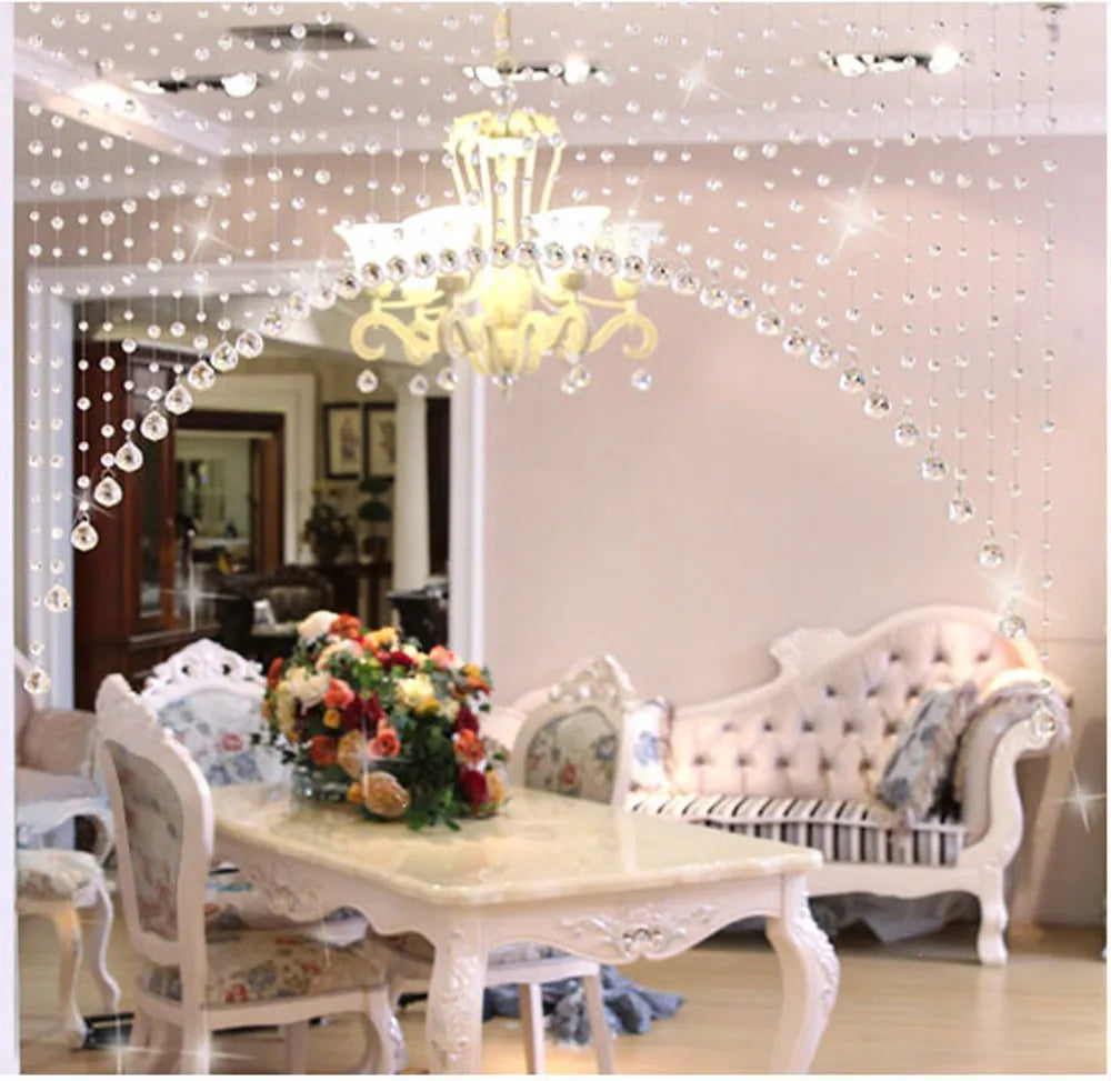Luxury Crystal Bead String Door Curtain Room Divider 1M