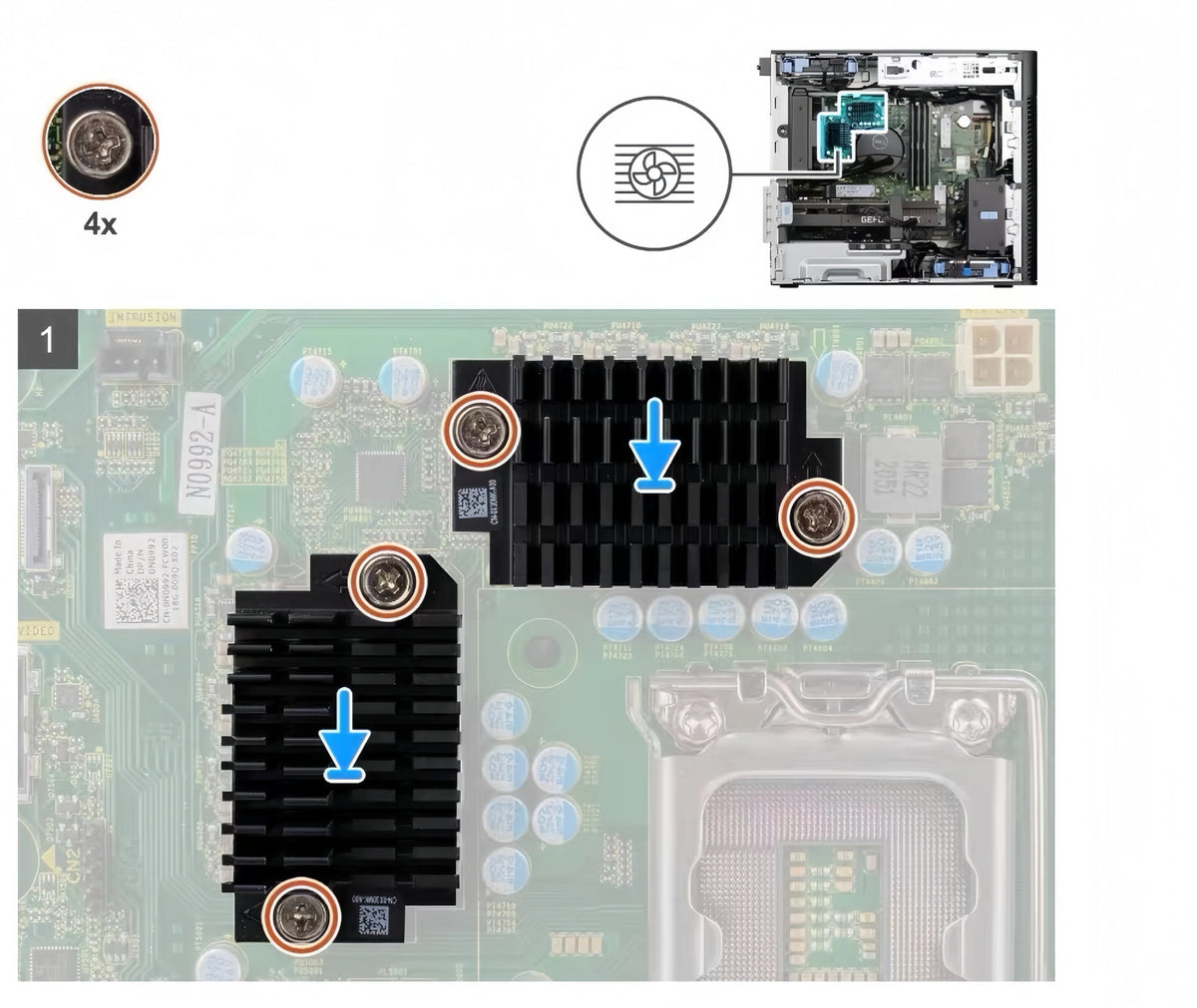 2-Pack Dell XPS 8950 Alienware R13 VRM Heatsink 0X30MK