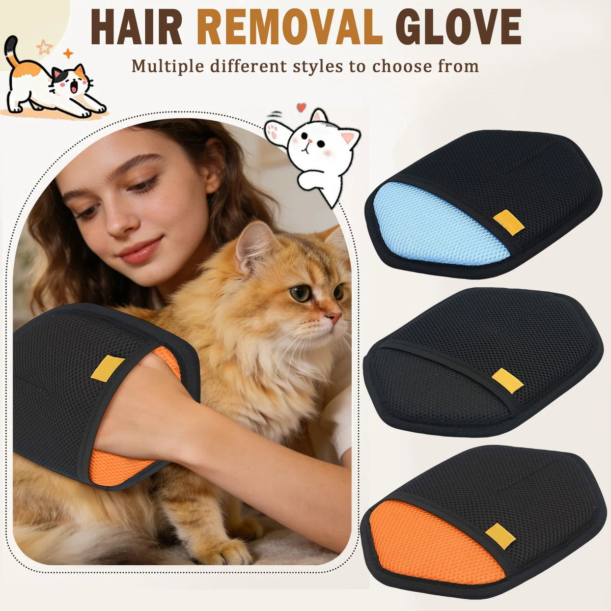 VIBE Pet Hair Remover Glove – Deshedding Mitt Dogs & Cats