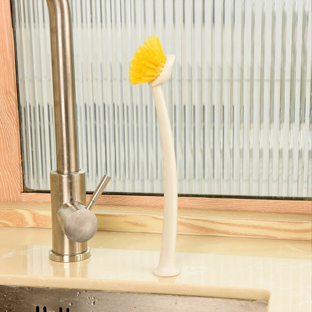 Long Handle Dishwashing Brush with Suction Cup | Kitchen Cleaner