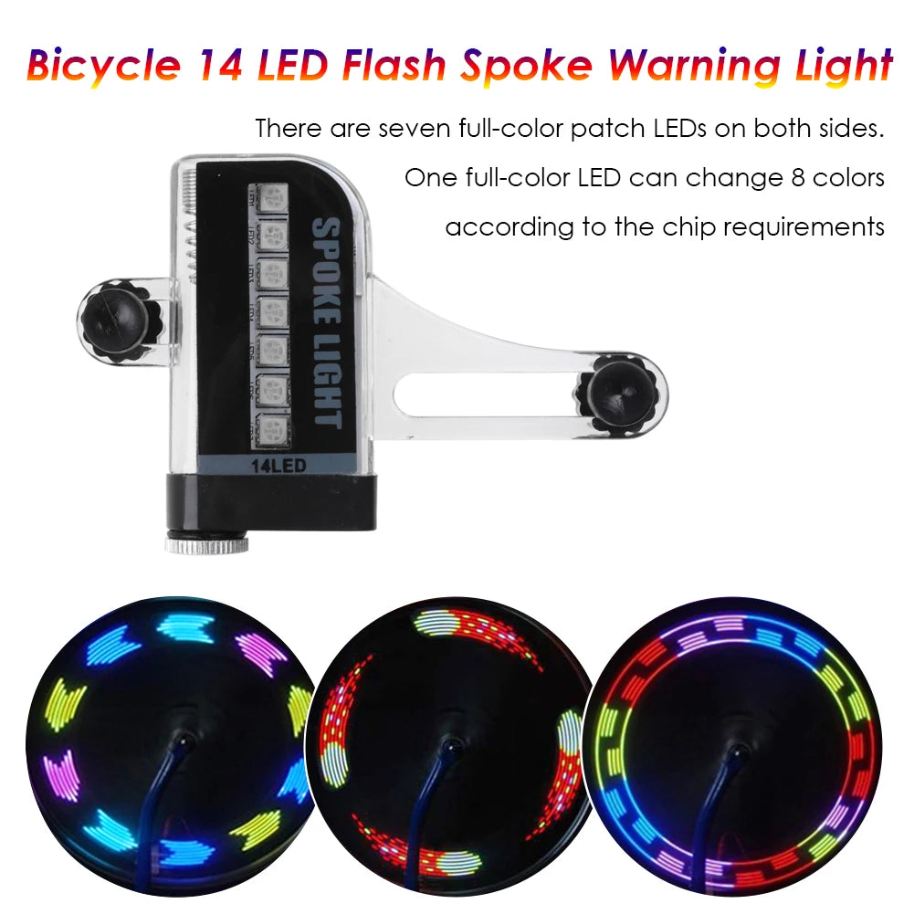 14 LED Flash Spoke Light – Waterproof Bike Safety Warning Lamp