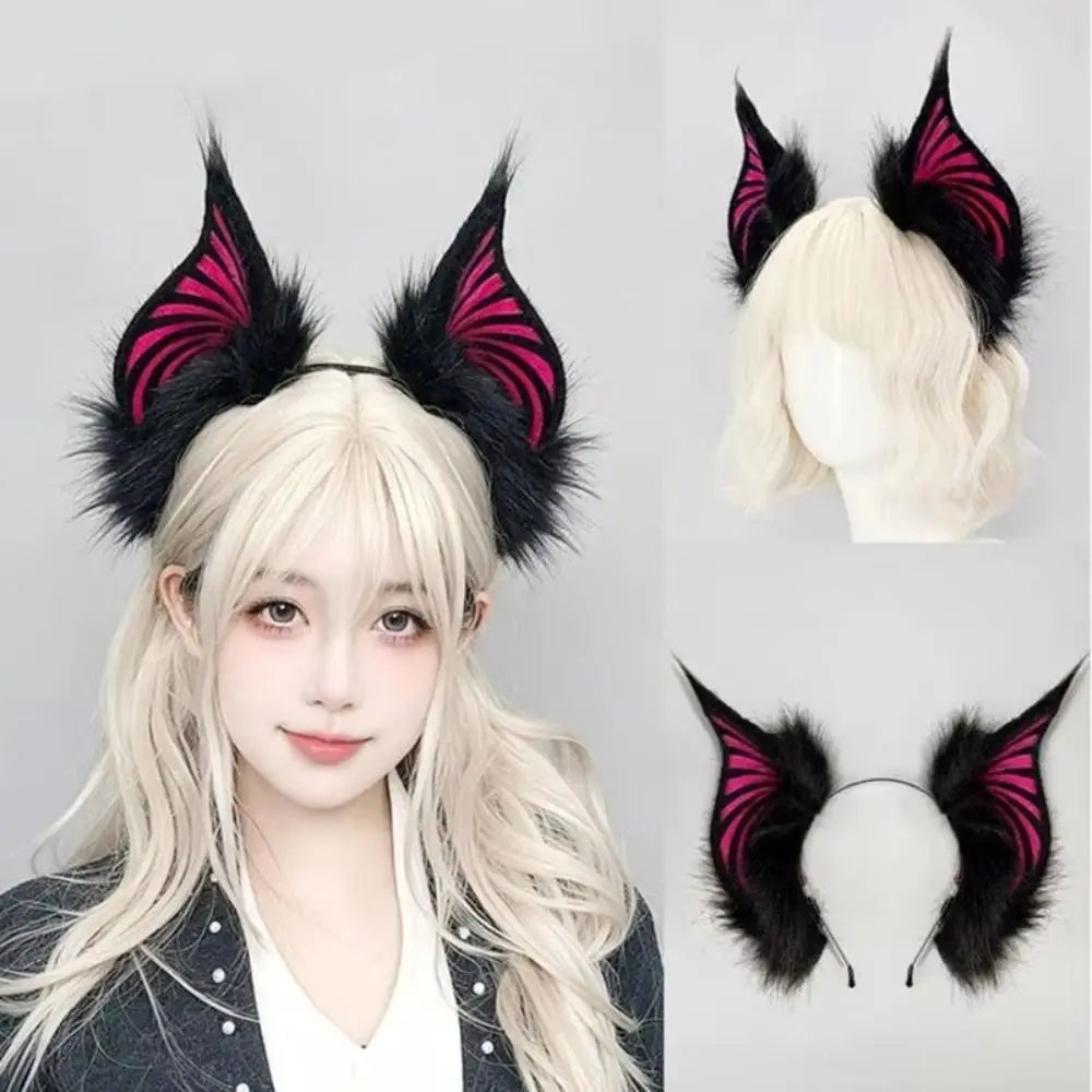 Plush Bat Ears Headband – Anime Cosplay & Halloween Accessory