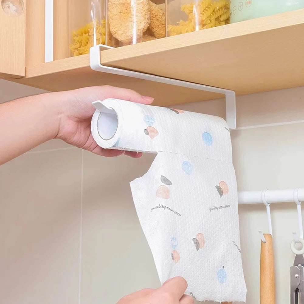 Metal Kitchen Paper Towel Holder Cabinet Hanging Rack