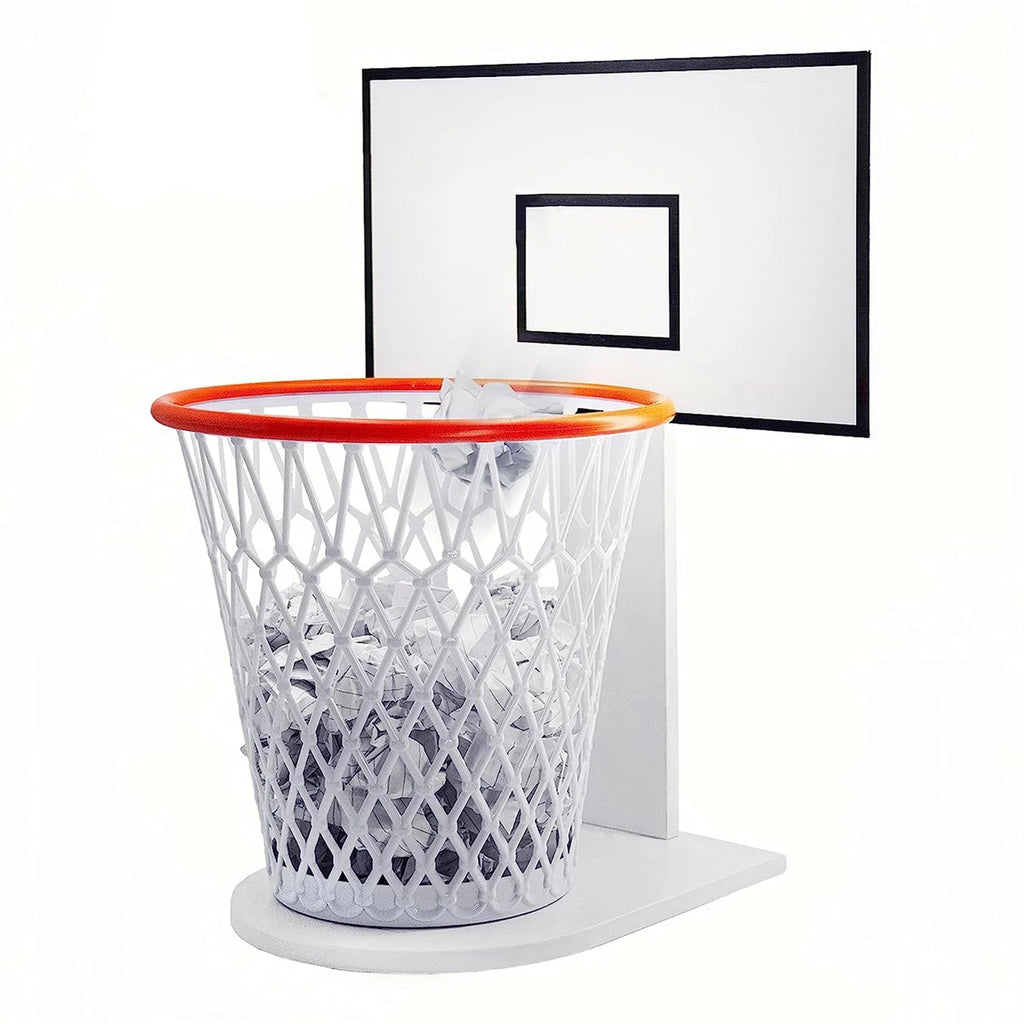 Wall-Mount Basketball Hoop Trash Can Storage Rack – Fun Gift