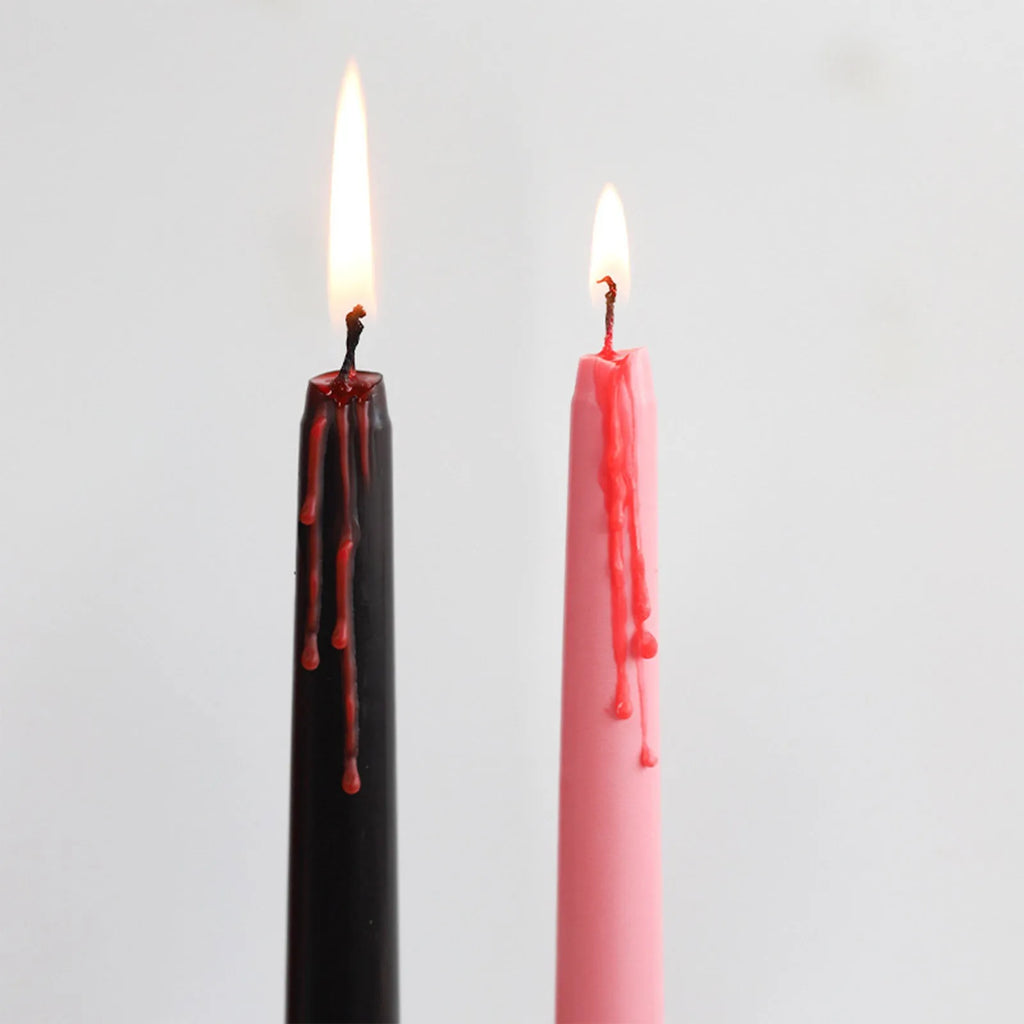 4-Pack Vampire Tears Gothic Taper Candles – Halloween Drip Wax Set