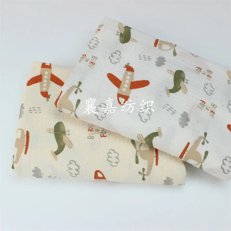 Double Cotton Gauze Seersucker Baby Blanket Fabric 500x135cm
