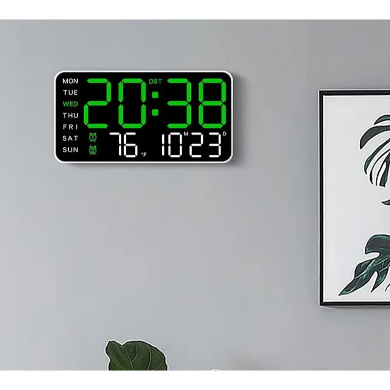 VIBE Giant LED Digital Wall Clock – Time, Temp, Date & Alarm
