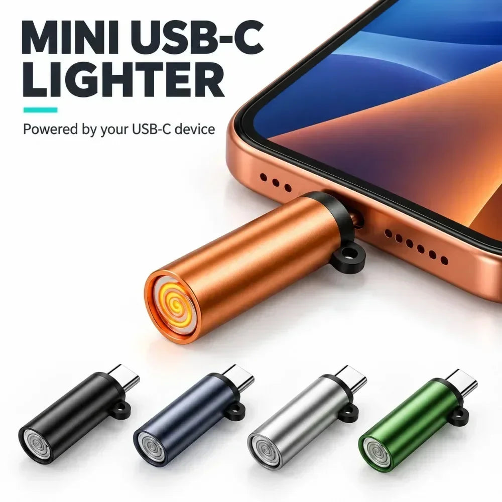 VIBE Type-C Mini Portable Lighter – Plug & Play, No Charging