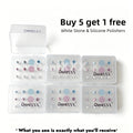 White Stone & Silicone Nail Polishers – High Gloss Set