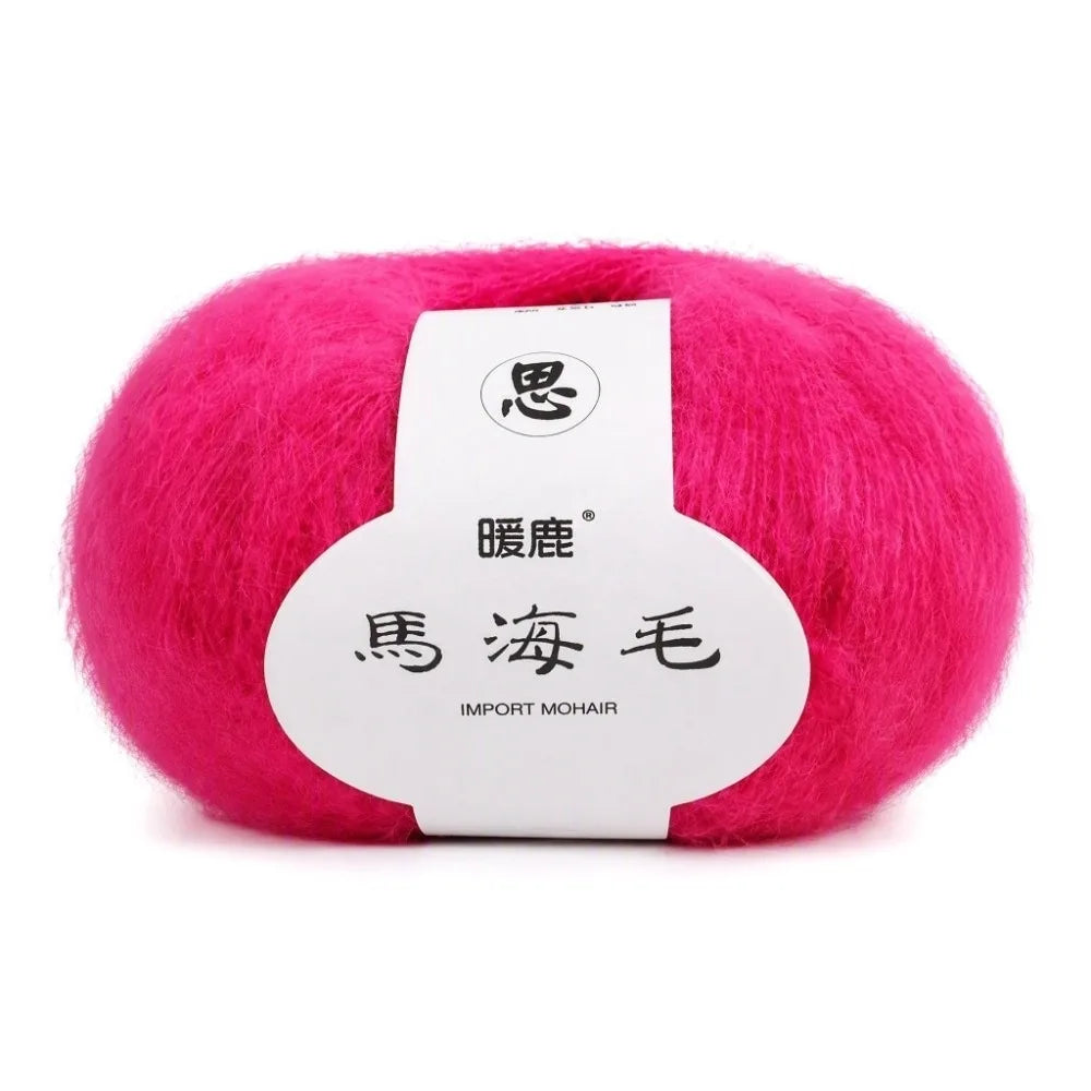 Soft Mohair Wool Blend Yarn Rose Red – Knitting & Crochet