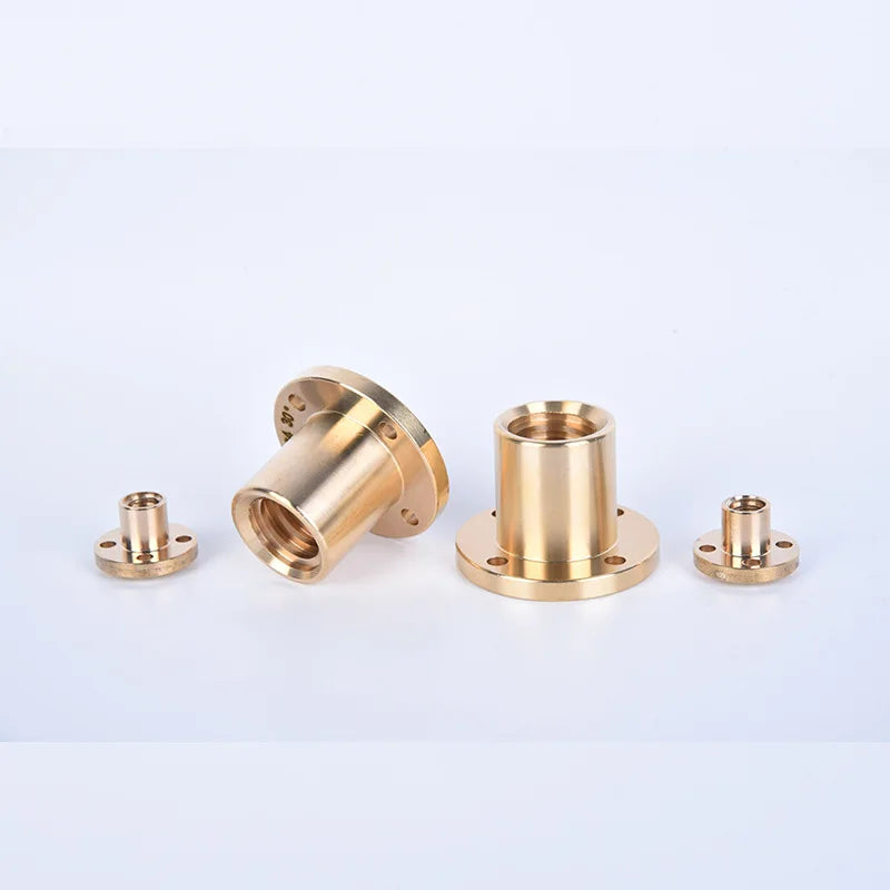 Brass Round Flange Trapezoidal Nut Tr10–Tr30 Positive & Reverse