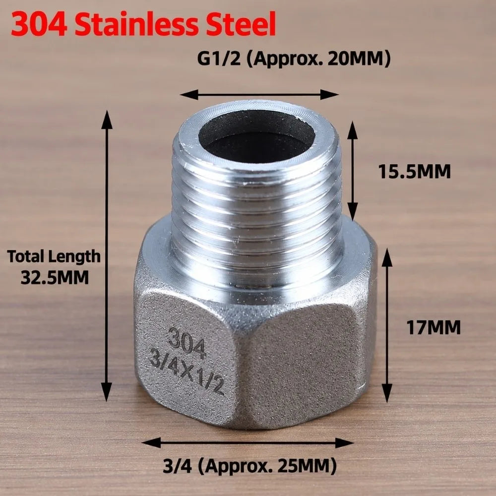304 SS G 1/2" Hex Head Coupling Pipe Extension Nipple