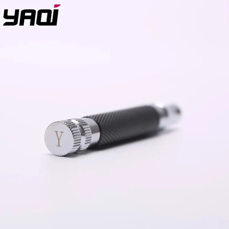 Yaqi Men's Chrome & Black Brass Safety Razor Handle – Travel