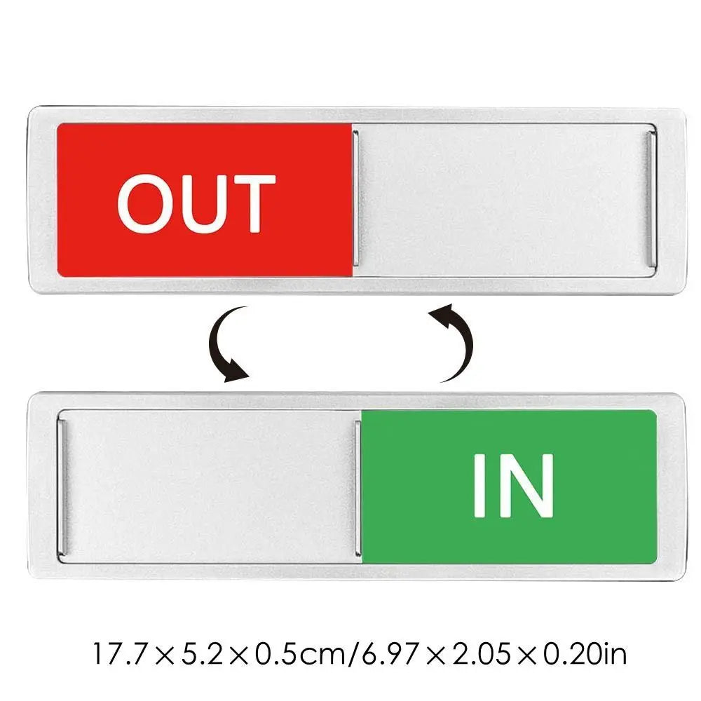 Reversible IN OUT Door Sign Self-Adhesive Sliding Indicator