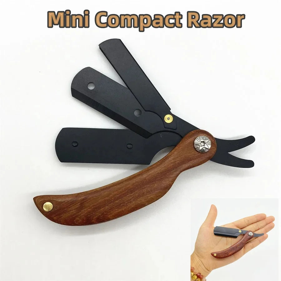 Men's Folding Straight Edge Razor – Stainless Steel Barber Shaver