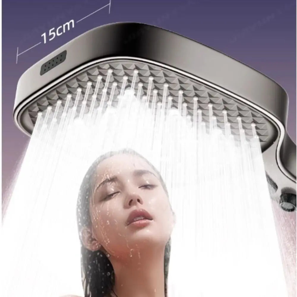 15CM Large Panel Shower Head – 4 Modes High Flow Pressurized